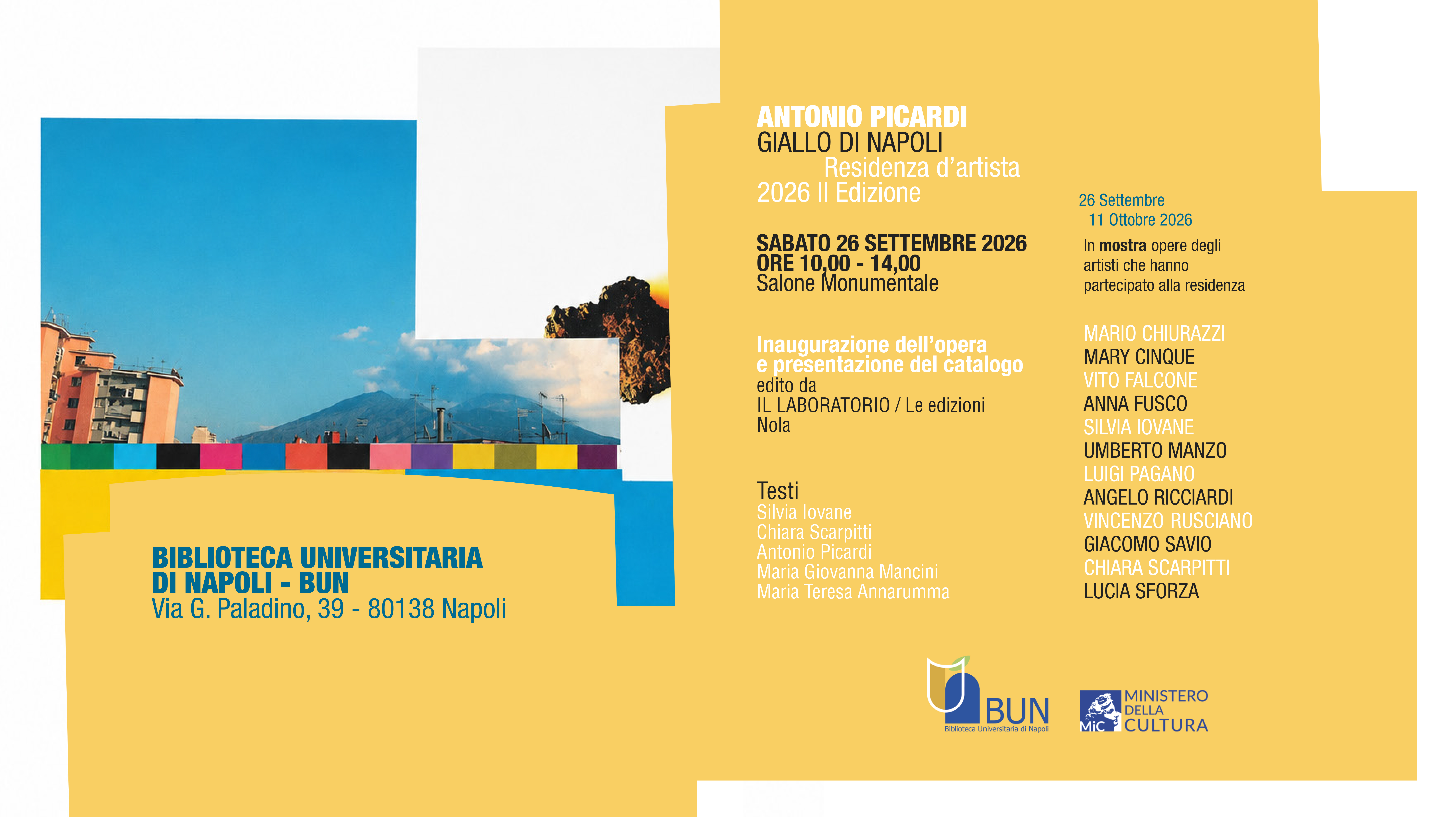 Antonio Picardi – “Giallo di Napoli” – Evento conclusivo della Residenza d’artista – II edizione
